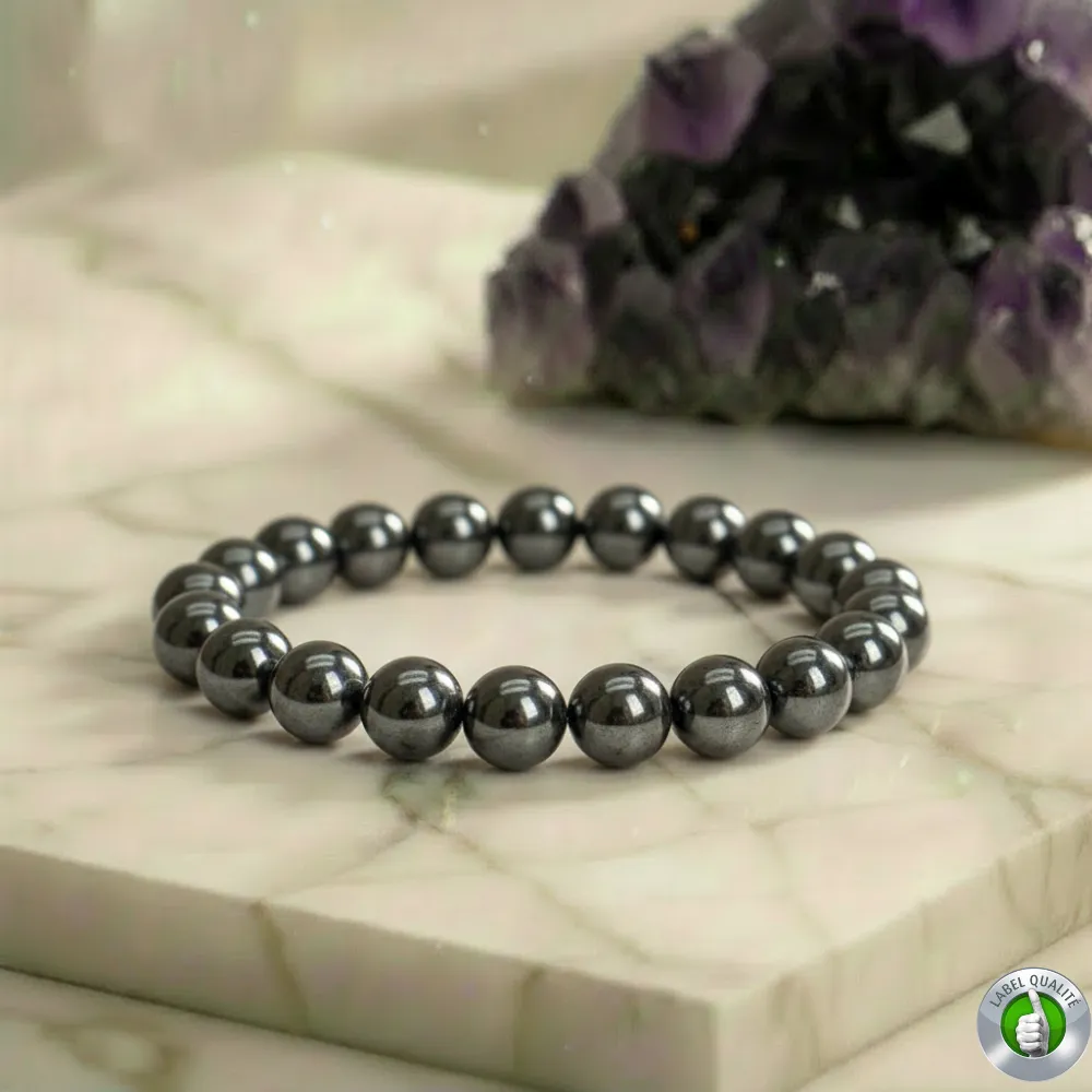 Bracelet Hématite Pierre Naturelle 8mm Grade AAA