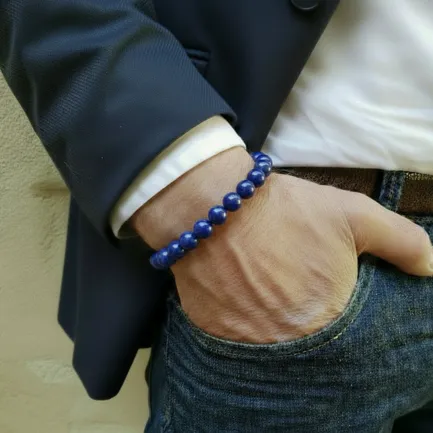 Bracelet contre l'Hypertension en Lapis Lazuli de Qualité AAA 5 Bracelet contre l'Hypertension en Lapis Lazuli de Qualité AAA – Image 5