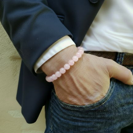 Bracelet contre la Dépression en Quartz Rose Qualité AAA 5 Bracelet contre la Dépression en Quartz Rose Qualité AAA – Image 5