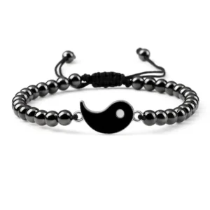 bracelet magnétique en Hématite - Symbole Yang