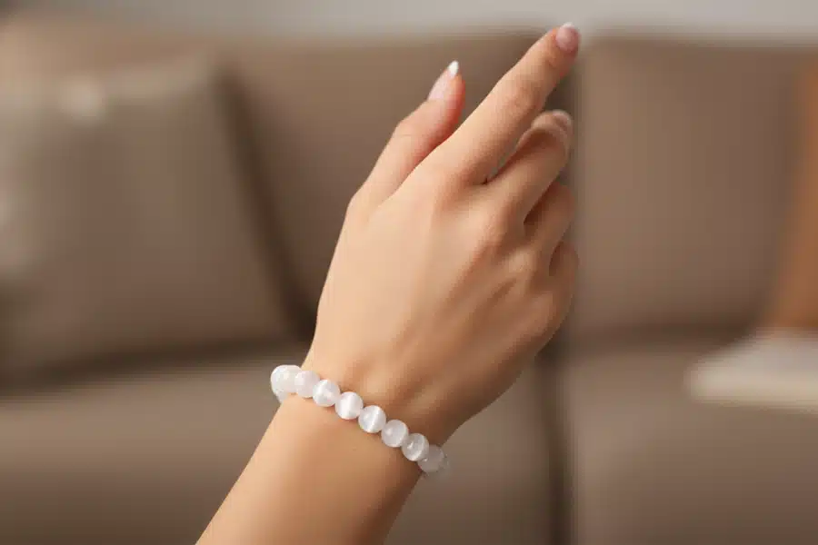 bracelet pierre de lune pierre naturelle 8mm qualite aaa.