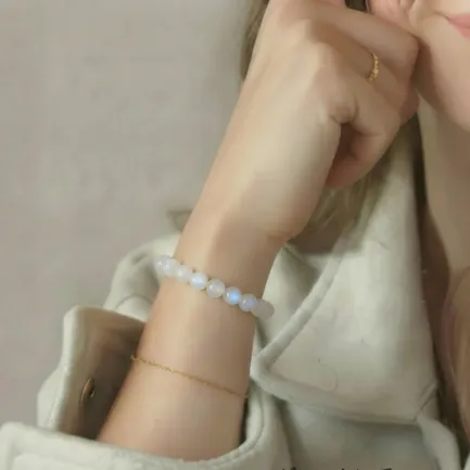 Bracelet Pierre de Lune Naturelle 8mm Qualité AAA 4 bracelet pierre de lune poignet femme