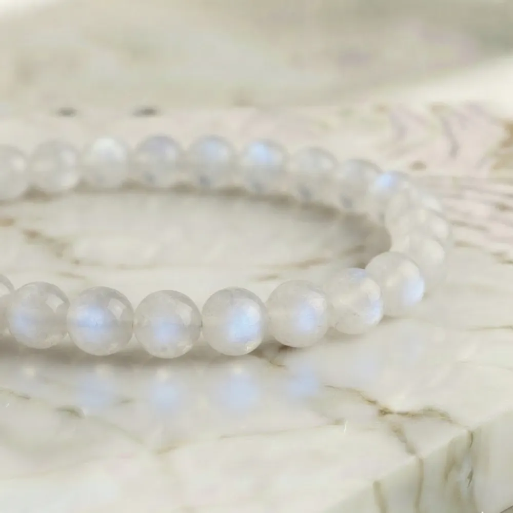 Bracelet Pierre de Lune Naturelle 8mm Qualité AAA 2 bracelet pierre de lune vue zoom