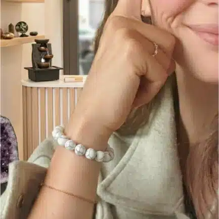 Bracelet Pour le Sommeil en Howlite - Meilleure Nuit 4 bracelet pour le sommeil poignet femme