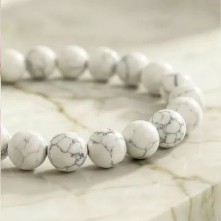 Bracelet Pour le Sommeil en Howlite - Meilleure Nuit 2 Bracelet Pour le Sommeil en Howlite - Meilleure Nuit – Image 2