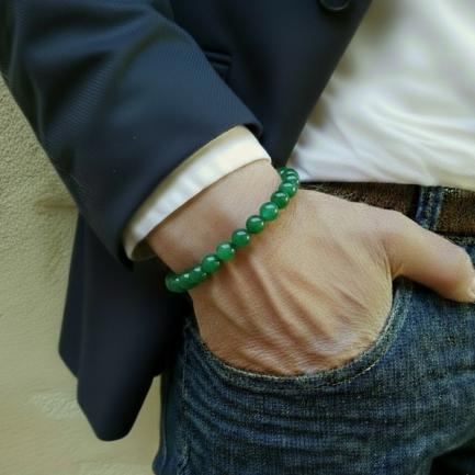 Bracelet Richesse et Abondance en Aventurine Verte 5 bracelet richesse et abondance poignet homme