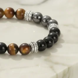 Bracelet Triple Protection Pierres Naturelles 8mm Grade AAA