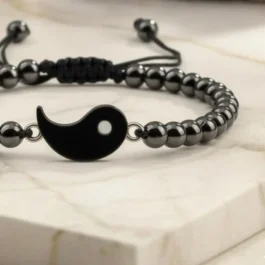 Bracelet Yin Yang Homme Pierre Naturelle Hématite Grade AAA