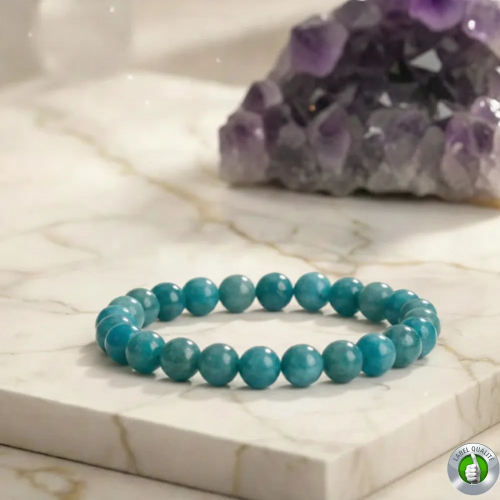 Bracelet Apatite Bleue Pierre Naturelle 8mm Grade AAA