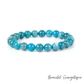 Bracelet en Apatite Bleue 8mm « volonté » Pierre Naturelle