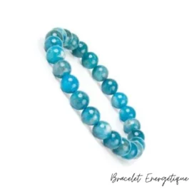 Bracelet en Apatite Bleue 8mm « volonté » Pierre Naturelle