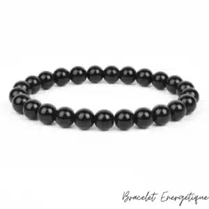 bracelet obsidienne noire 8mm taille 17cm