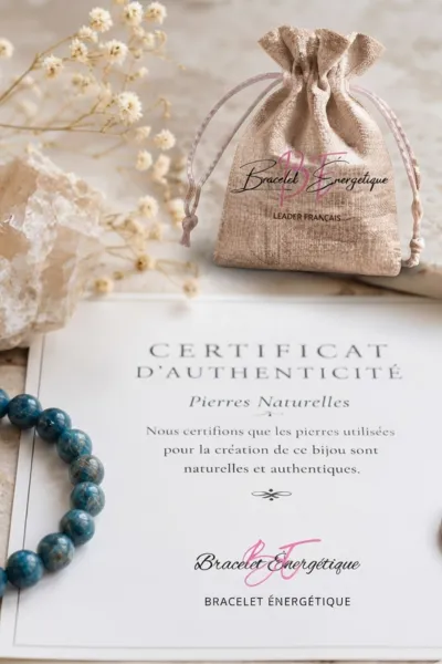 certificat authentification bracelet apatite bleue