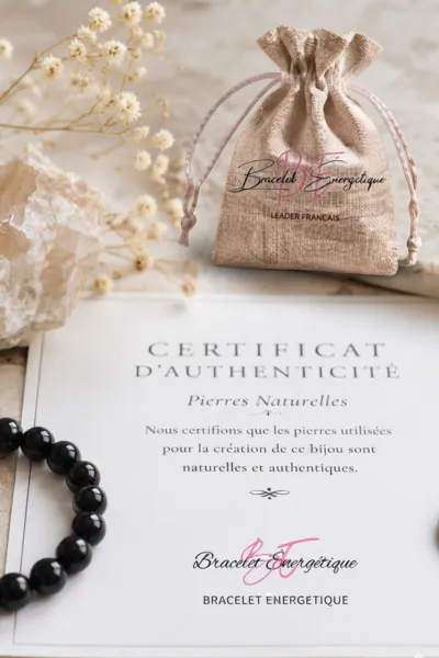 certificat authentification bracelet obsidienne noire