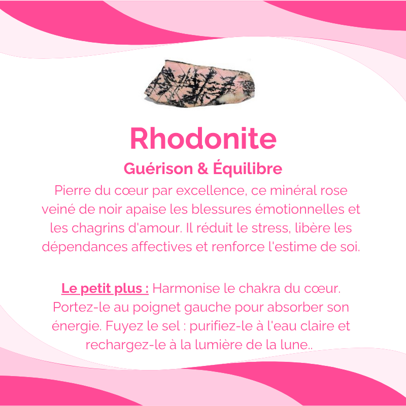 Bracelet Contre la Colère Pierre Naturelle Rhodonite 7 Bracelet Contre la Colère Pierre Naturelle Rhodonite – Image 7