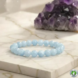 Bracelet Aigue Marine Pierre Naturelle 8mm Grade AAA