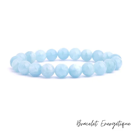 Bracelet en Aigue Marine contre les Allergies Pierre Naturelle