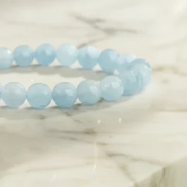 Bracelet Aigue Marine Pierre Naturelle 8mm Grade AAA