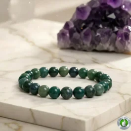 Bracelet Agate Mousse Pierre Naturelle 8mm Grade AAA