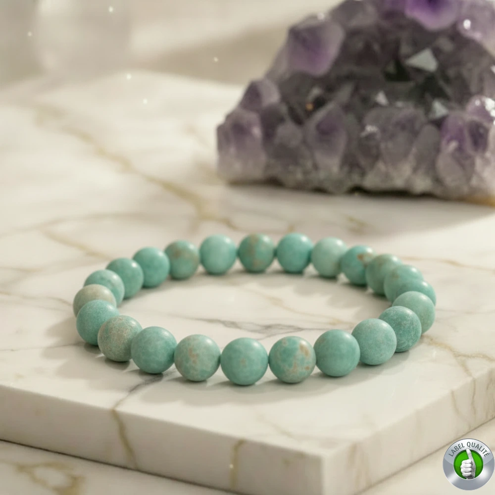 Bracelet Amazonite Pierre Naturelle 8mm Grade AA Femme et Homme