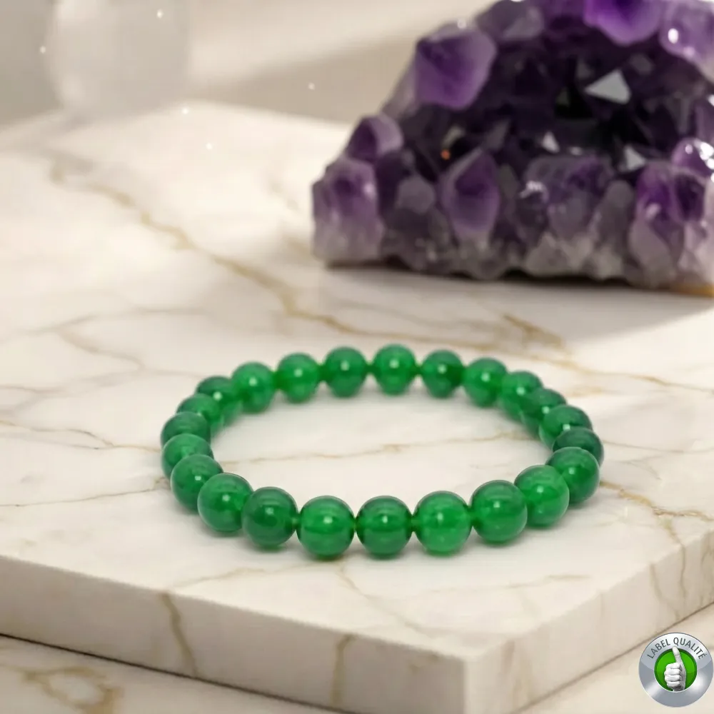 Bracelet Jade Vert Pierre Naturelle Grade AA