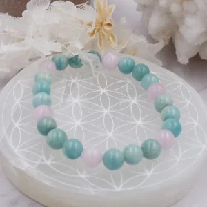 Bracelet peurs et phobies en amazonite et kunzite