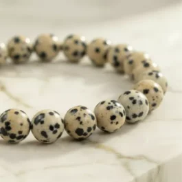 Bracelet Jaspe Dalmatien Pierre Naturelle 8mm Grade AA