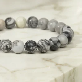 Bracelet Jaspe Picasso Pierre Naturelle 8mm Grade AAA