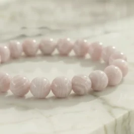 Bracelet Manganocalcite Rose Pierre Naturelle 8mm Grade AAA
