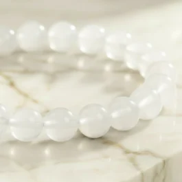 Bracelet Sélénite Pierre Naturelle 8mm Grade AAA