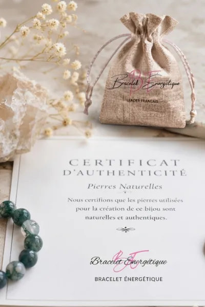 certificat authentification bracelet agate mousse