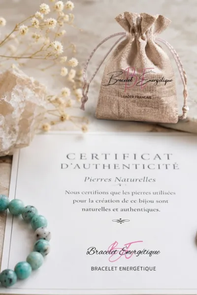 certificat authentification bracelet amazonite