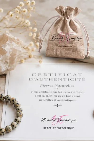 certificat authentification bracelet jaspe dalmatien