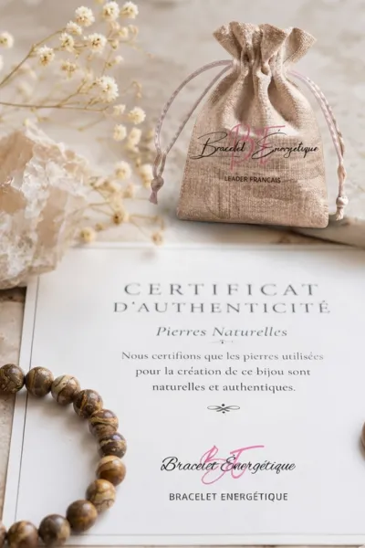 certificat authentification bracelet jaspe paysage