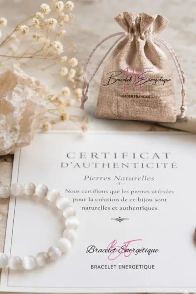 certificat authentification bracelet selenite