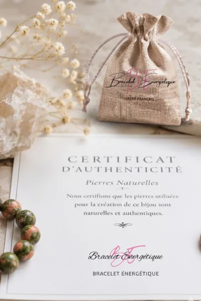 certificat authentification bracelet unakite