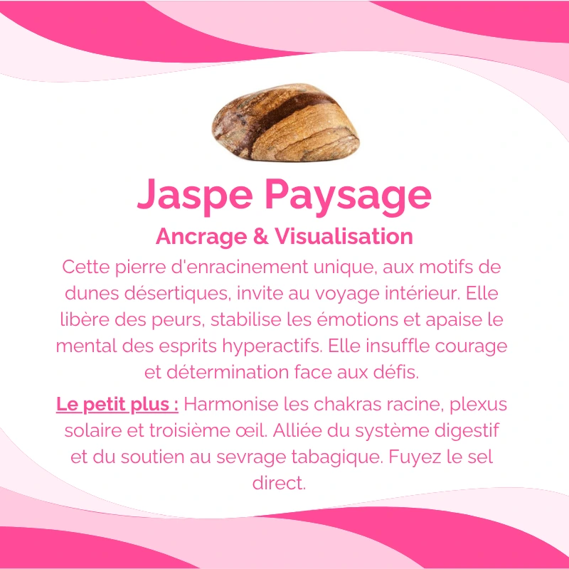 Bracelet Jaspe Paysage Pierre Naturelle 8mm Grade AA 7 fiche technique jaspe paysage