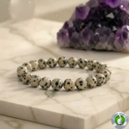 Bracelet Jaspe Dalmatien Pierre Naturelle 8mm Grade AA