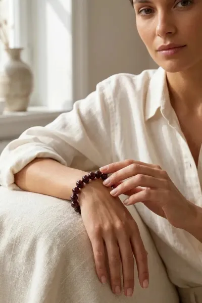 que va apporter ce bracelet grenat rouge