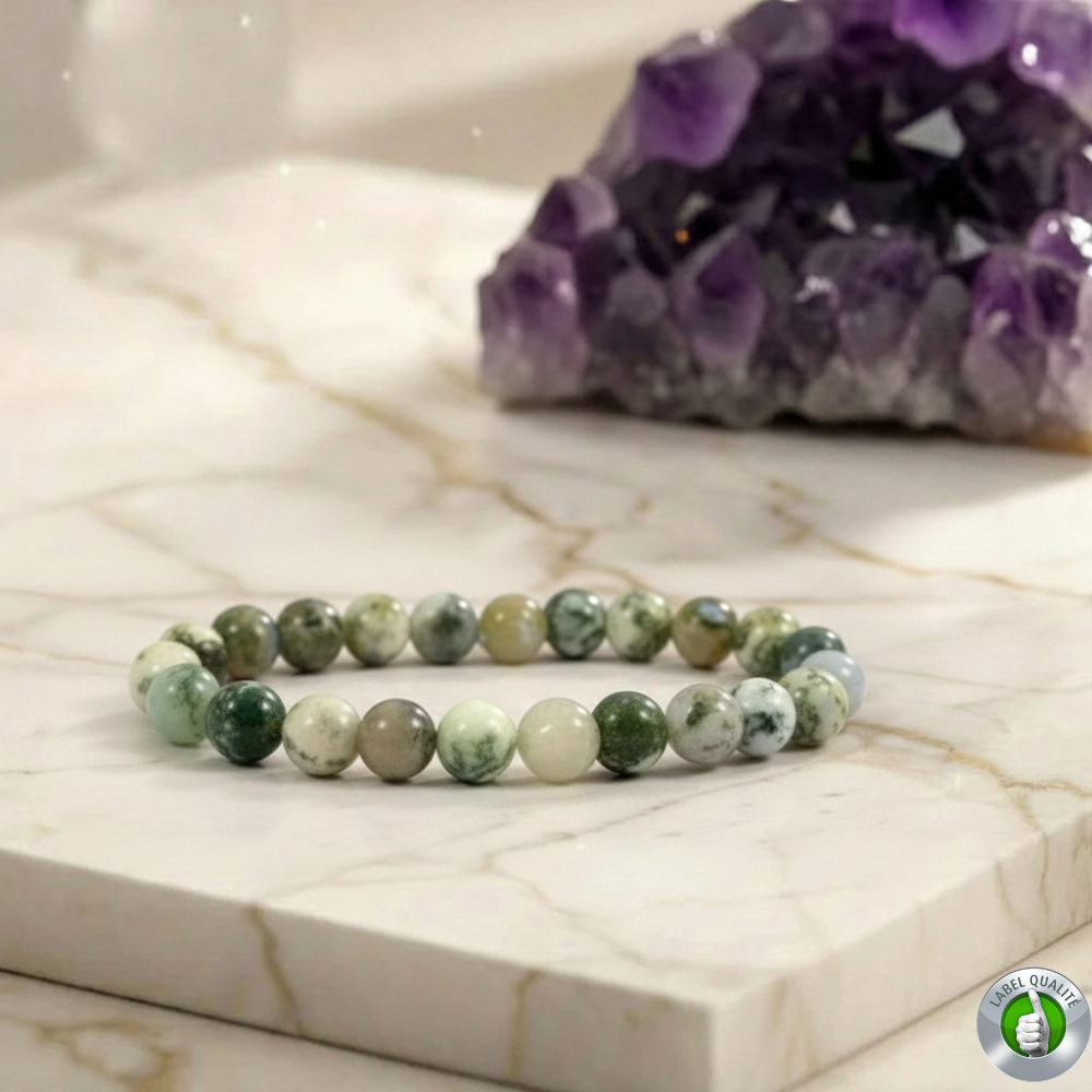 Bracelet Agate Arbre Pierre Naturelle 8mm Grade AA 1 Bracelet Agate Arbre Pierre Naturelle 8mm Grade AA