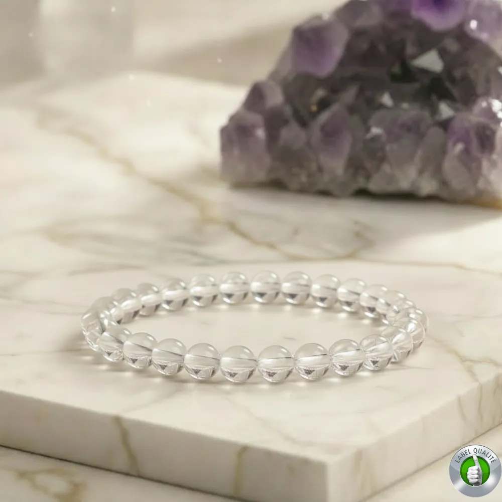 Bracelet Cristal de Roche Pierre Naturelle 8mm Grade AA