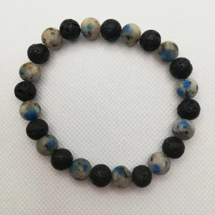 Bracelet Intuition en Granite Azurite et Pierre de Lave