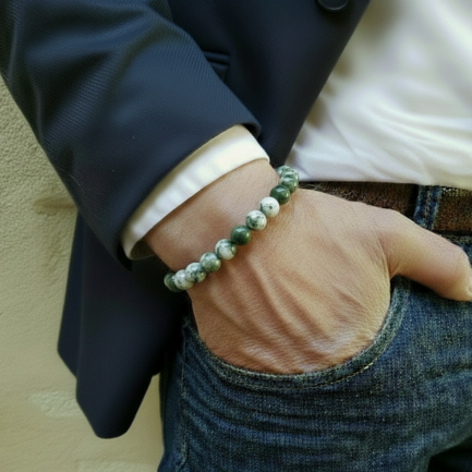 Bracelet Agate Arbre Pierre Naturelle 8mm Grade AA 5 Bracelet Agate Arbre Pierre Naturelle 8mm Grade AA – Image 5