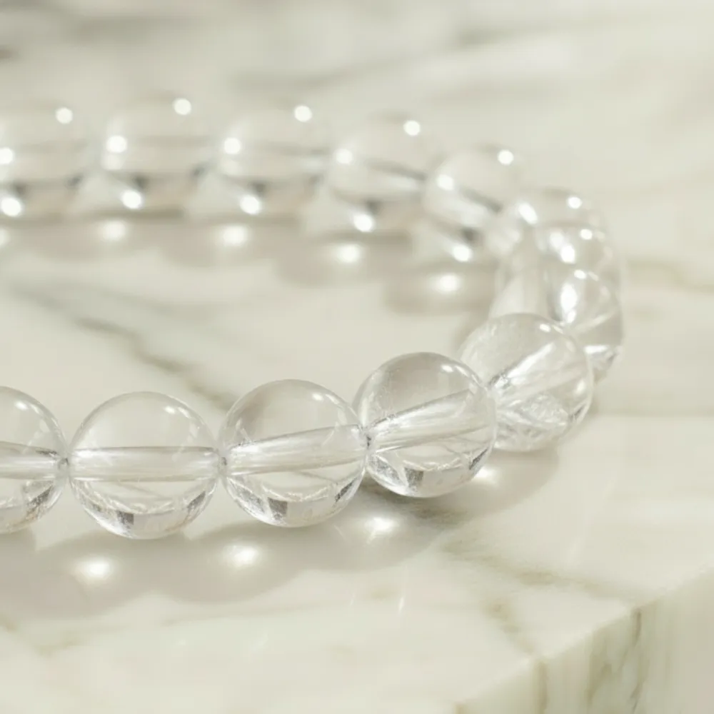 Bracelet Cristal de Roche Pierre Naturelle 8mm Grade AA 2 Bracelet Cristal de Roche Pierre Naturelle 8mm Grade AA – Image 2