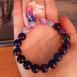 Bracelet Artisanal en Agate et Perles de Verre Qualité AAA