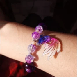 Bracelet Artisanal en Agate et Perles de Verre Qualité AAA