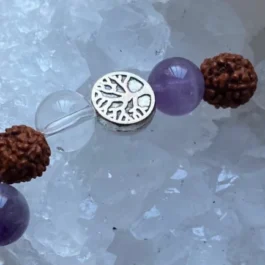 Bracelet Artisanal Rudraksha et Pierres Naturelles Qualité AAA