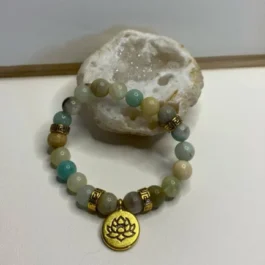 Bracelet Artisanal en Pierre Naturelle d’Amazonite Multicolore