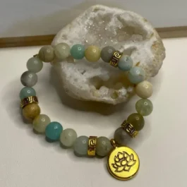 Bracelet Artisanal en Pierre Naturelle d’Amazonite Multicolore