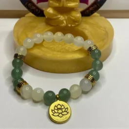 Bracelet artisanal arbre de vie en jade et aventurine verte